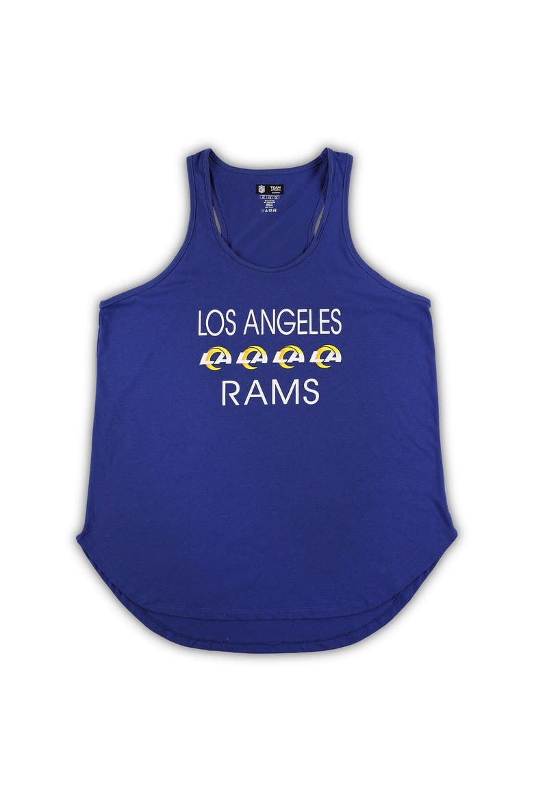Women's Concepts Sport Royal/Heather Gray Los Angeles Rams Plus Size Meter Tank Top & Pants Sleep Set, Alternate, color, Royal