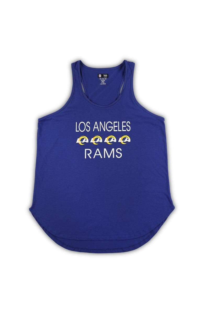 CONCEPTS SPORT Women's Concepts Sport Royal/Heather Gray Los Angeles Rams Plus Size Meter Tank Top & Pants Sleep Set, Alternate, color, Royal