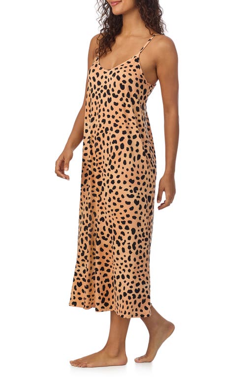 Room Service Pjs Print Long Chemise In Brown