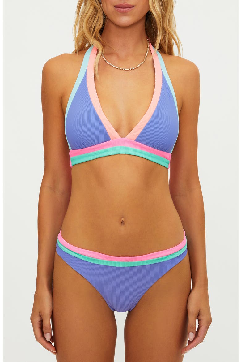 Saffron Rib Colorblock Bikini Bottoms, Alternate, color, SHERBERT SHORES COLORBLOCK