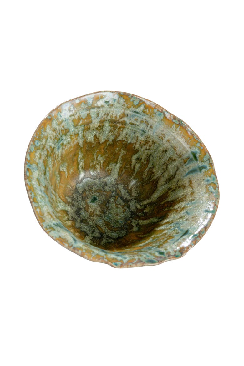 Bowl with Reactive Crackle Glaze, Main, color, Green