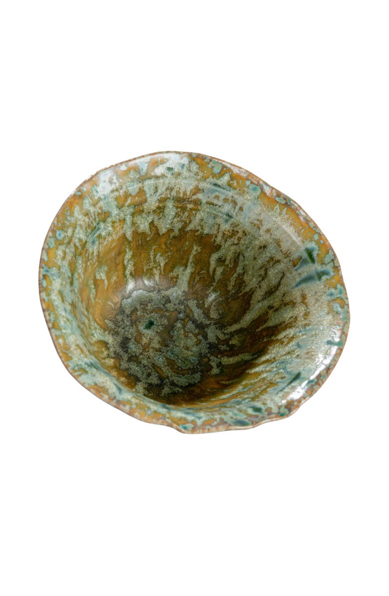 Storied Home Bowl with Reactive Crackle Glaze, Main, color, Green