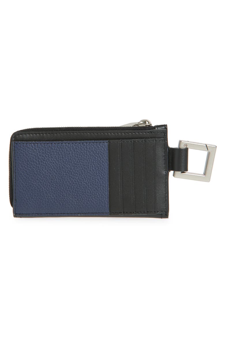 Le Porte Leather Zip Pouch, Alternate, color, BLACK 990