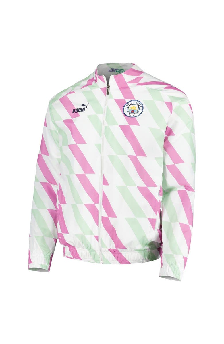 PUMA Men's Puma White Manchester City 2022/23 Pre-Match Full-Zip Jacket, Alternate, color, White