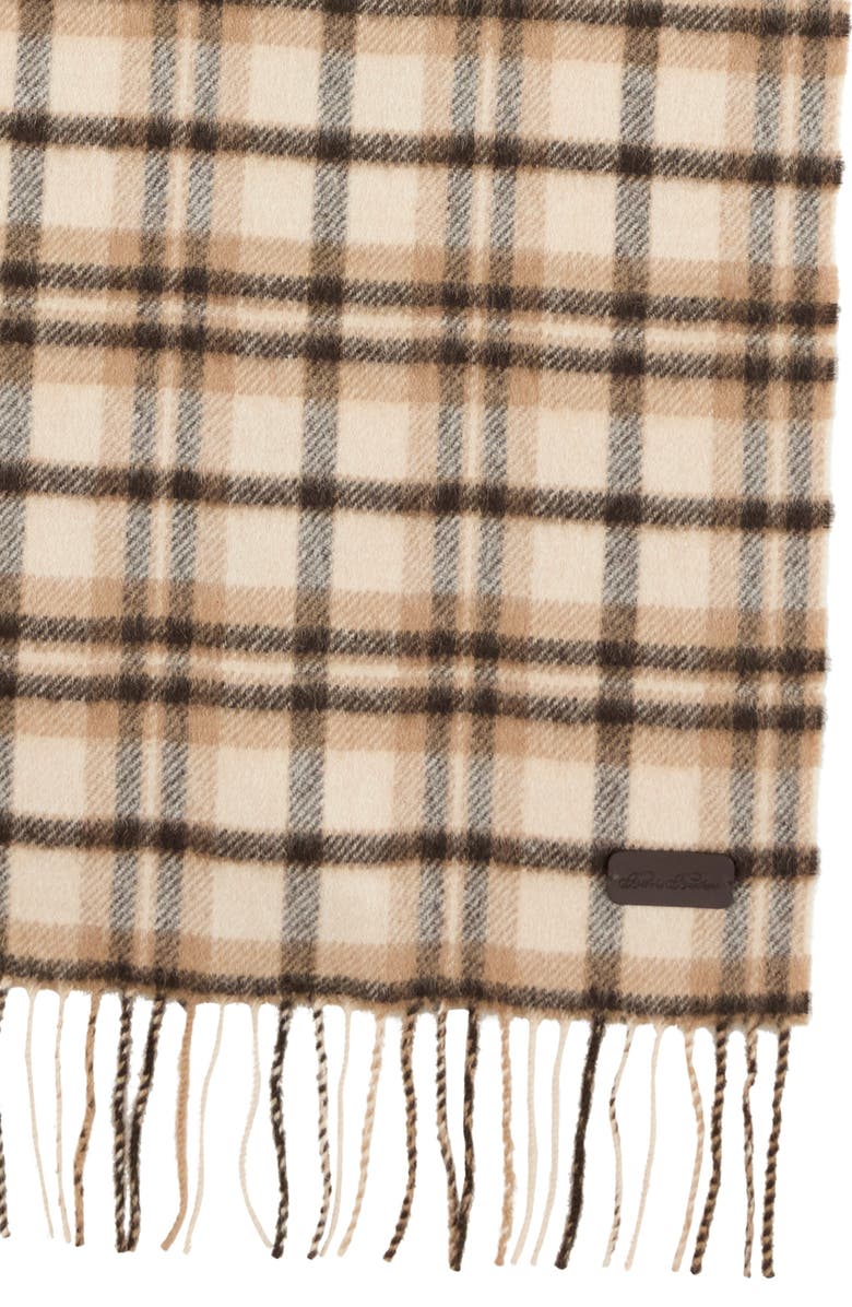 Brooks Brothers Camel Hair Grid Plaid Scarf, Alternate, color, Vicuna