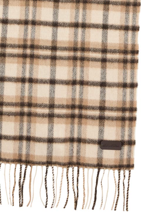 Camel Hair Grid Plaid Scarf