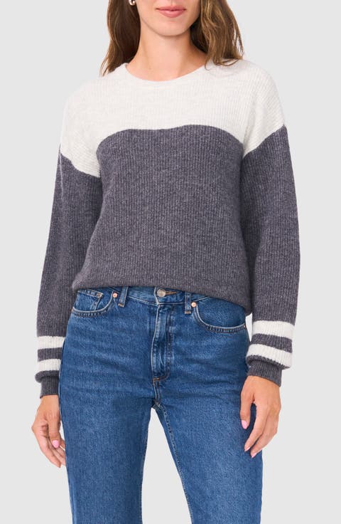 Colorblock Stripe Sleeve Sweater