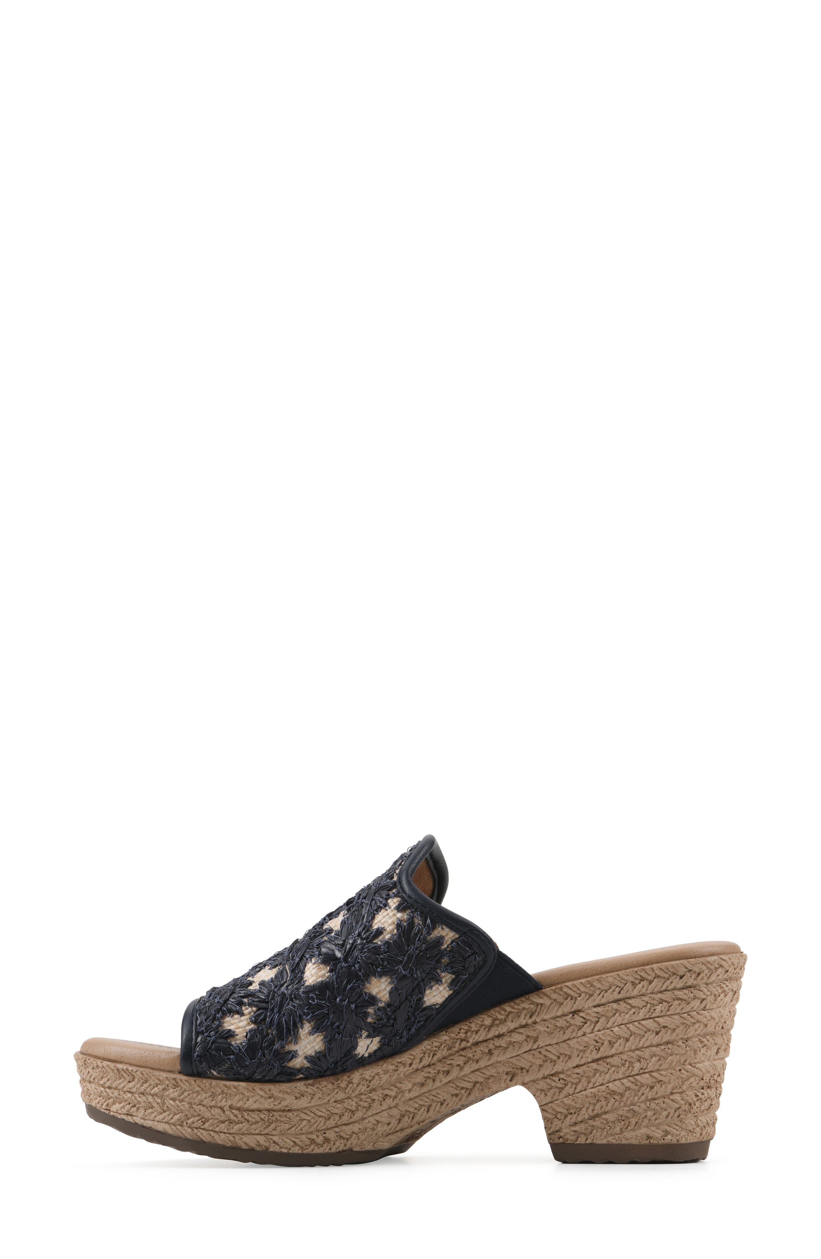 Bizzie Platform Wedge Espadrille Sandal, Alternate, color, DARK BLUE/ FABRIC