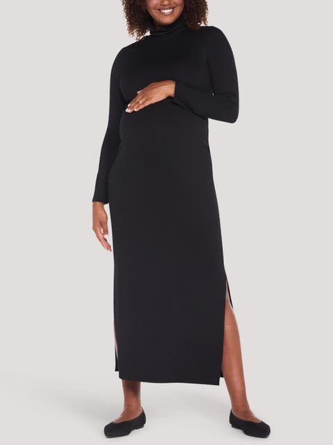 Turtleneck Long Sleeve Knit Maxi Dress