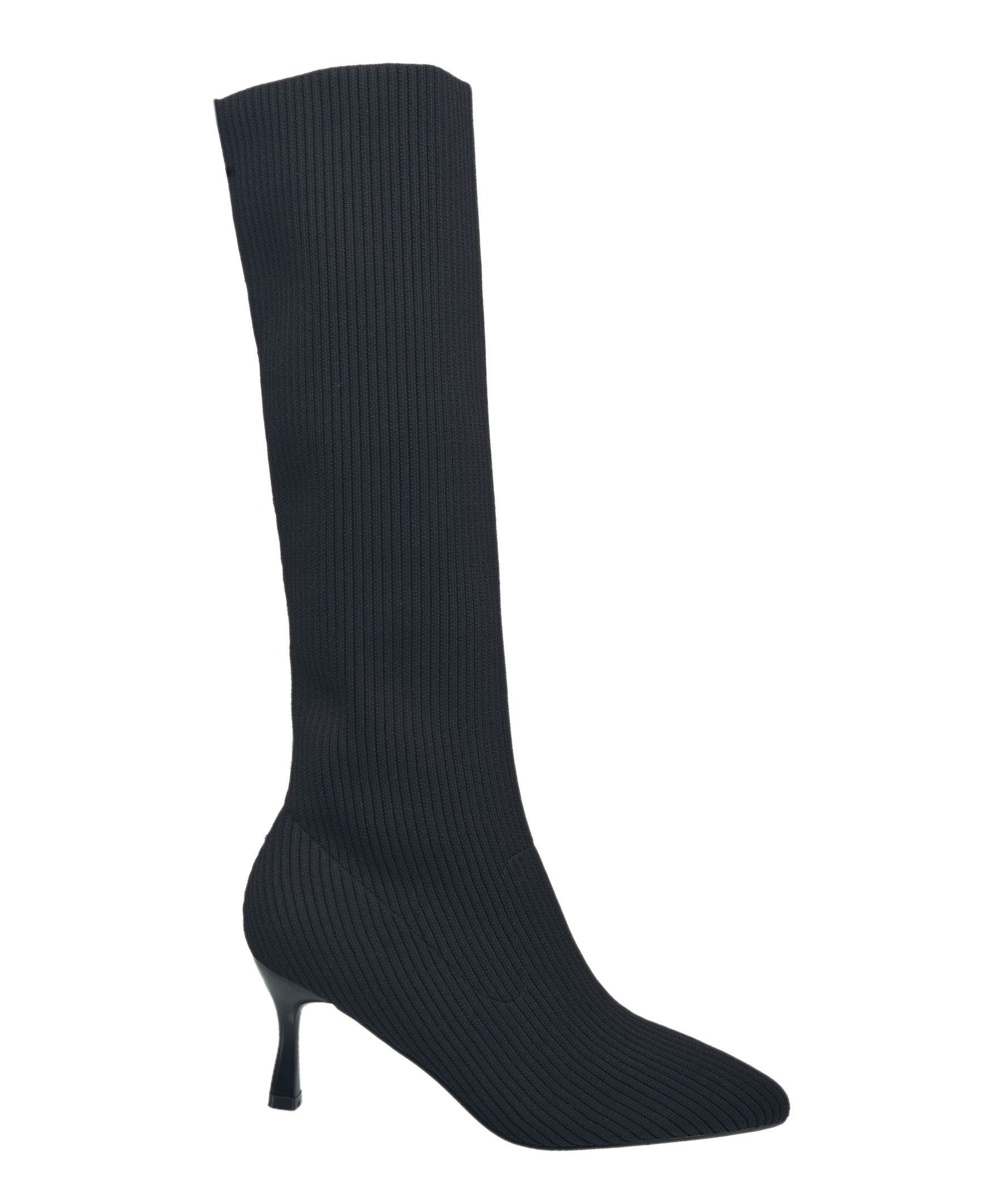 Stretch Knit Knee High Boot, Alternate, color, Black