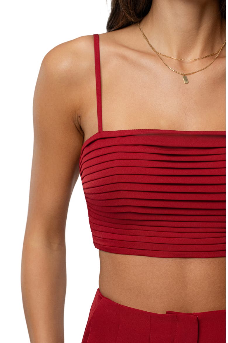 Serenade Crop Top & Wide Leg Pants, Alternate, color, RED