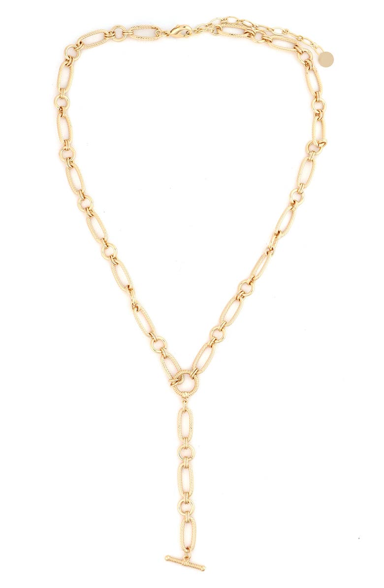 Panacea Textured Bar Y-Necklace, Main, color, Gold