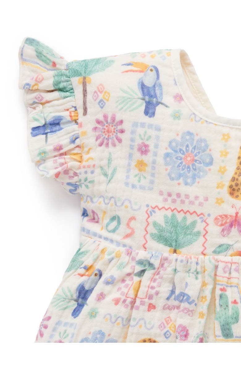Purebaby Postcard Print Dress, Alternate, color, Postcard Print