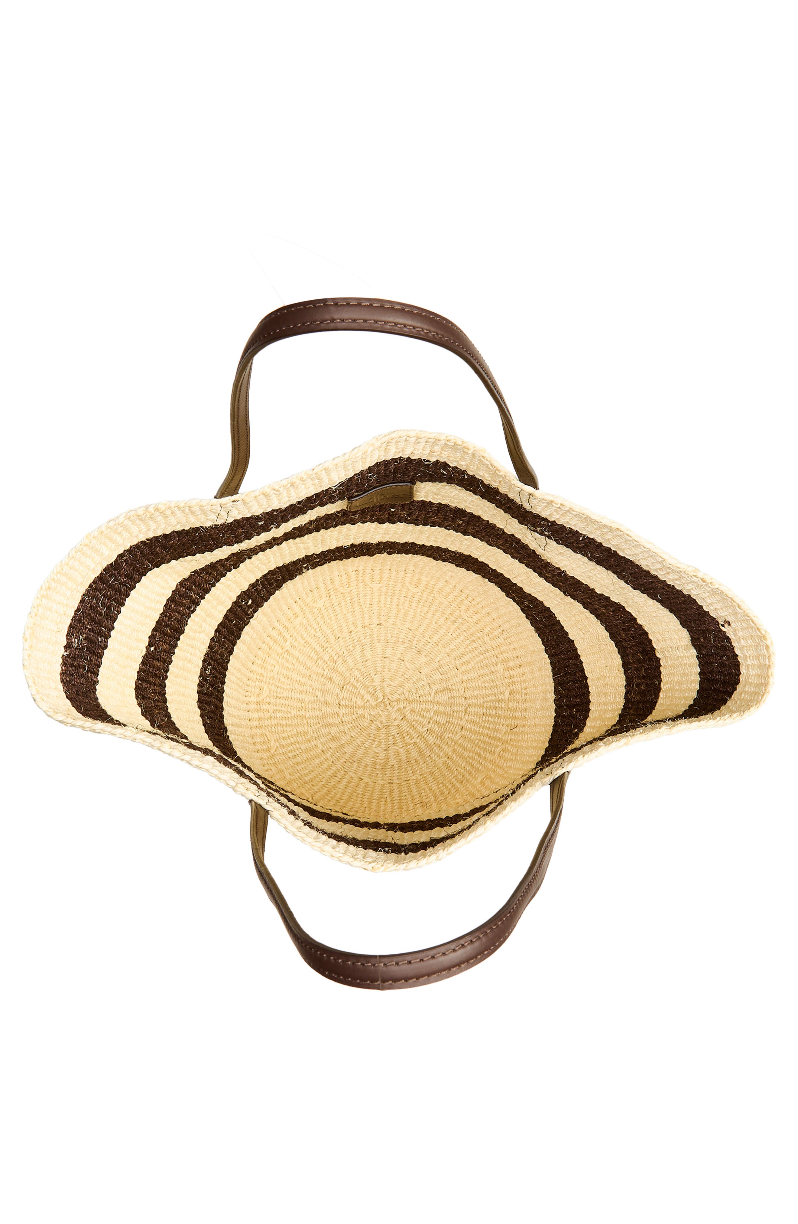 LIFFNER Straw Basket Tote, Alternate, color, Dark Brown/ Cream