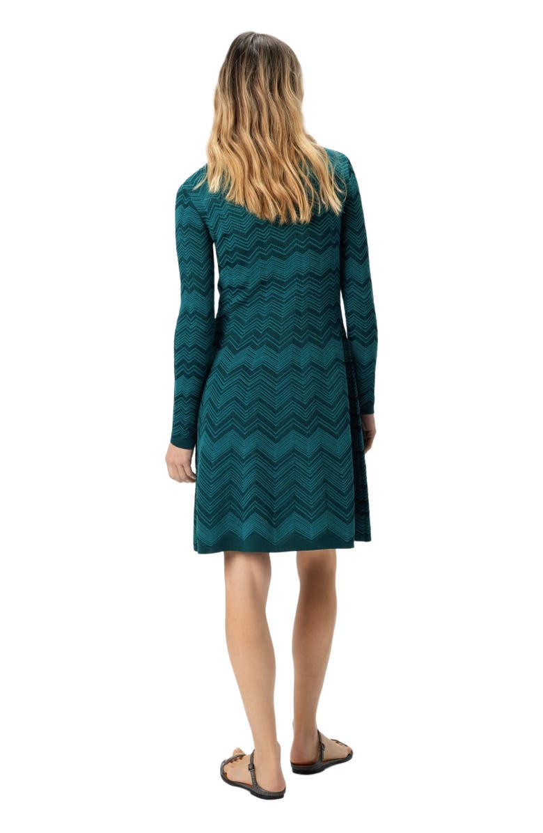 Missoni Long Sleeve Short Dress With Chevron Pattern, Alternate, color, Multicoloured