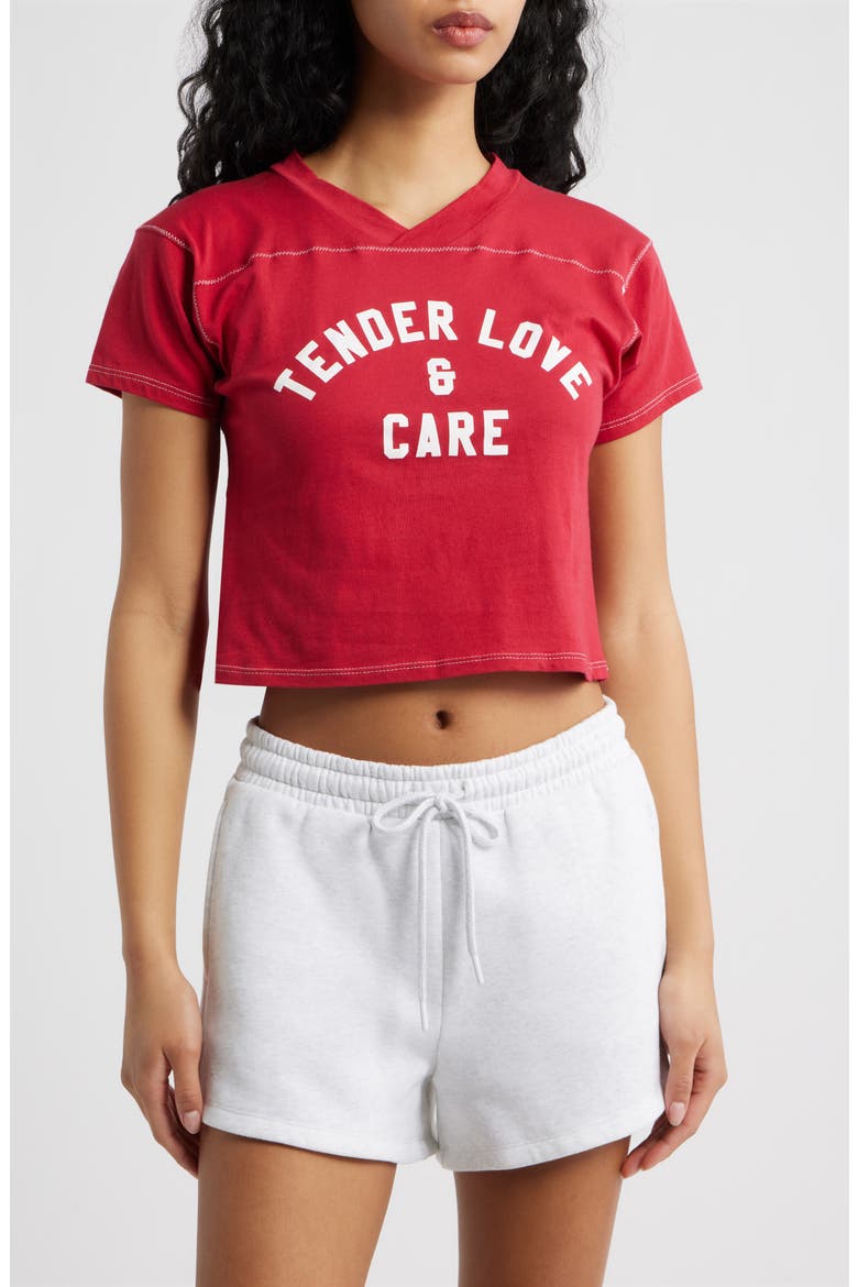 TLC Graphic Cotton Crop T-Shirt, Main, color, RED