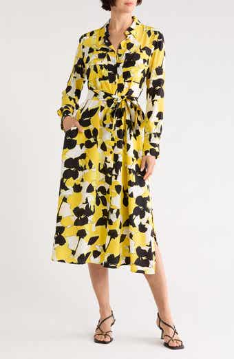 Maya Long Sleeve Silk Shirtdress