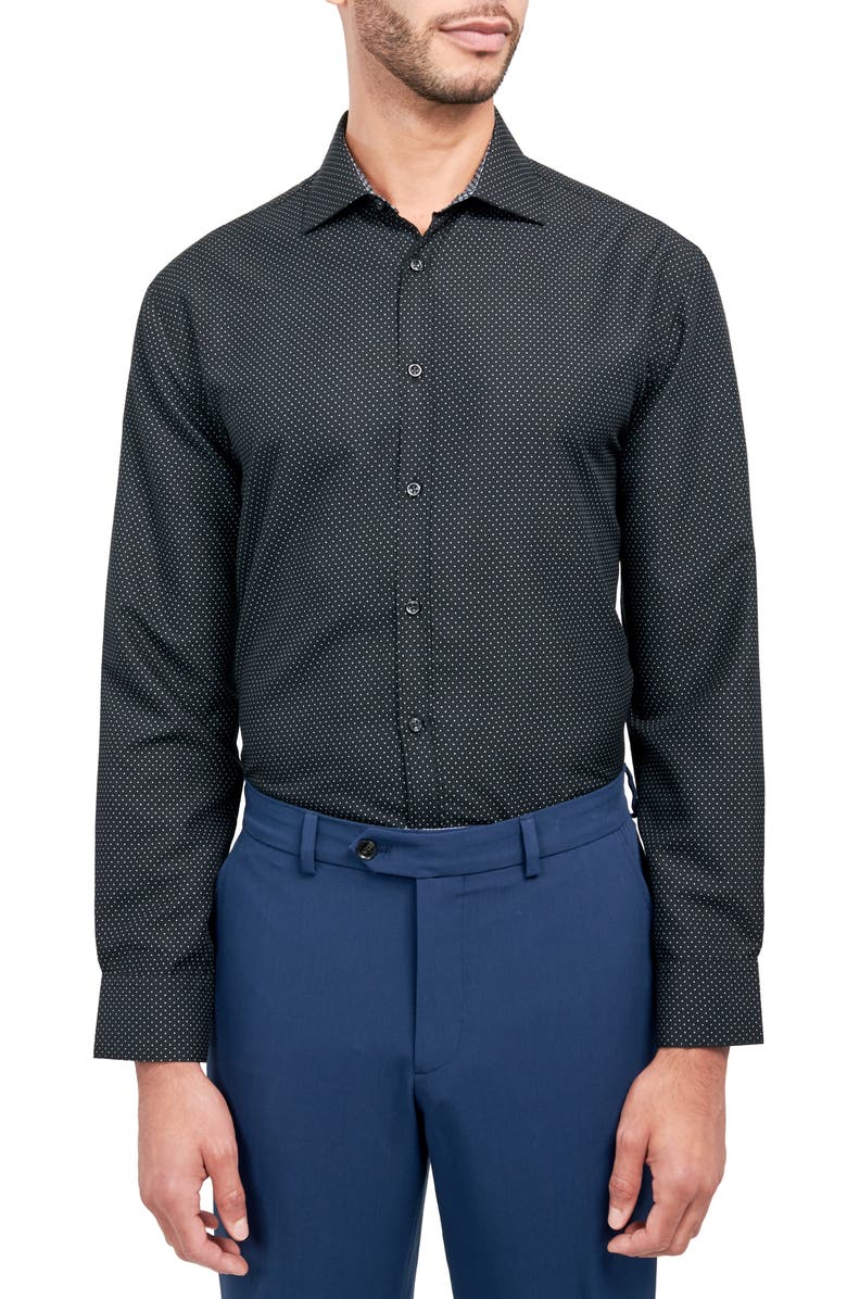 SOCIETY OF THREADS Slim Fit Dot Non-Iron Performance Dress Shirt, Main, color, 