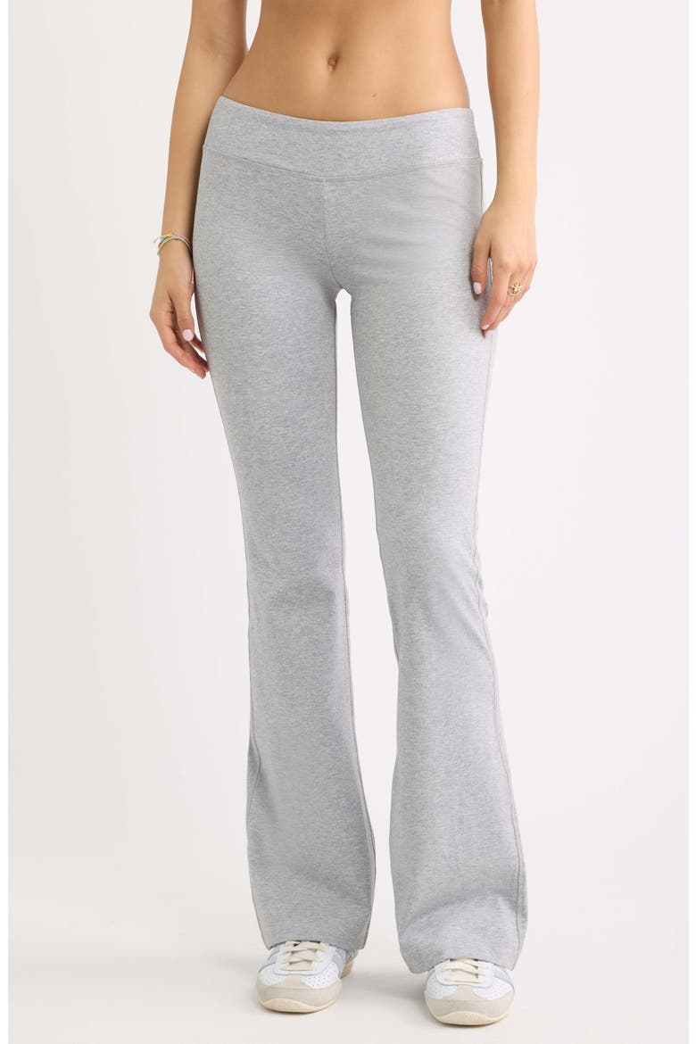 Low Rise Stretch Cotton Flare Leggings, Main, color, GREY SOFT HEATHER