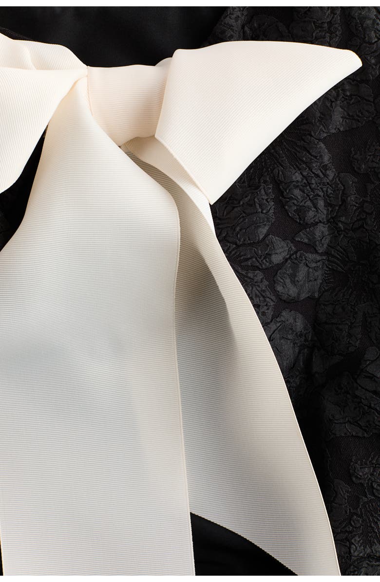 H&M Bow-detail Peplum Top, Alternate, color, Black