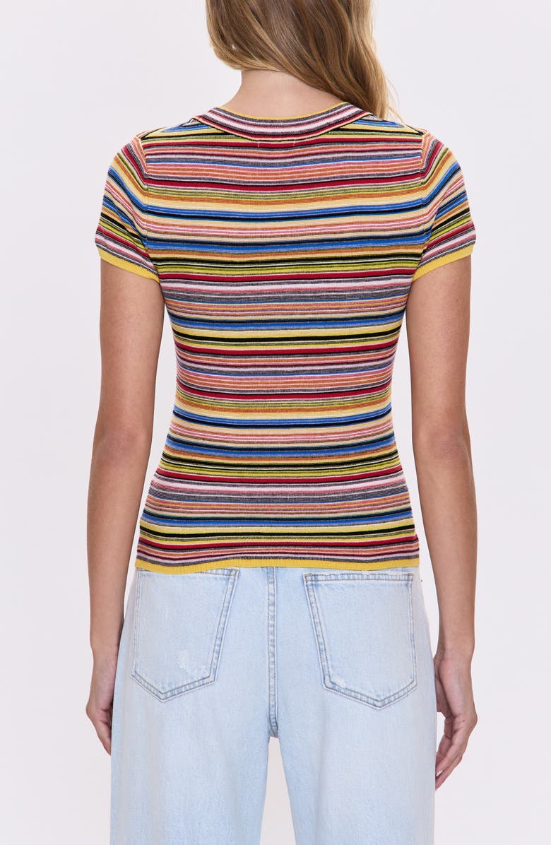 Pistola Selene Stripe Cotton Short Sleeve Sweater, Alternate, color, 