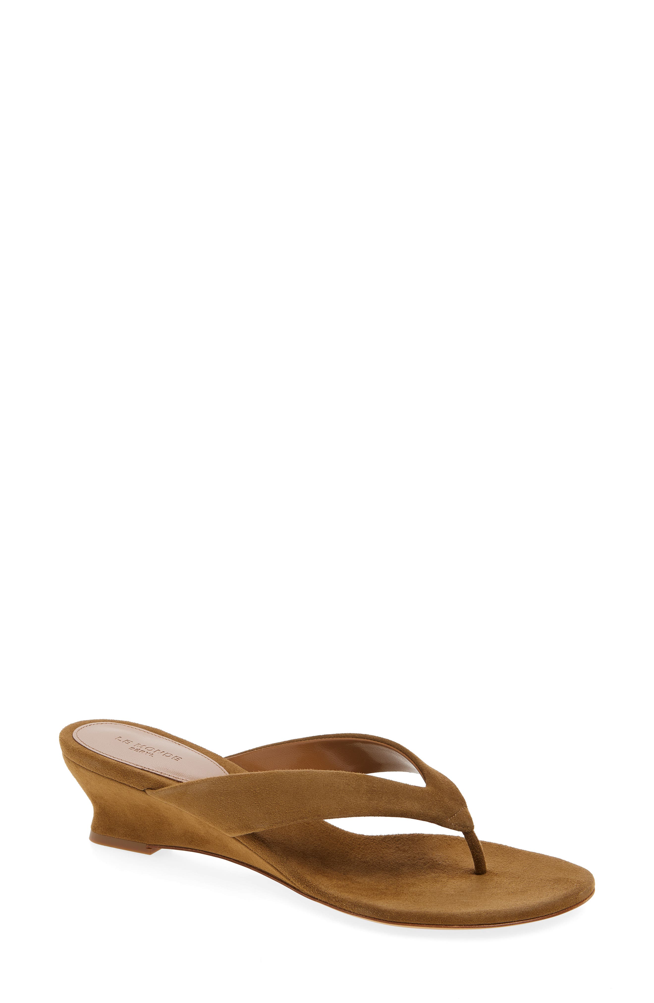 Le Monde Béryl Micro Wedge Flip Flop, Main, color, Taupe