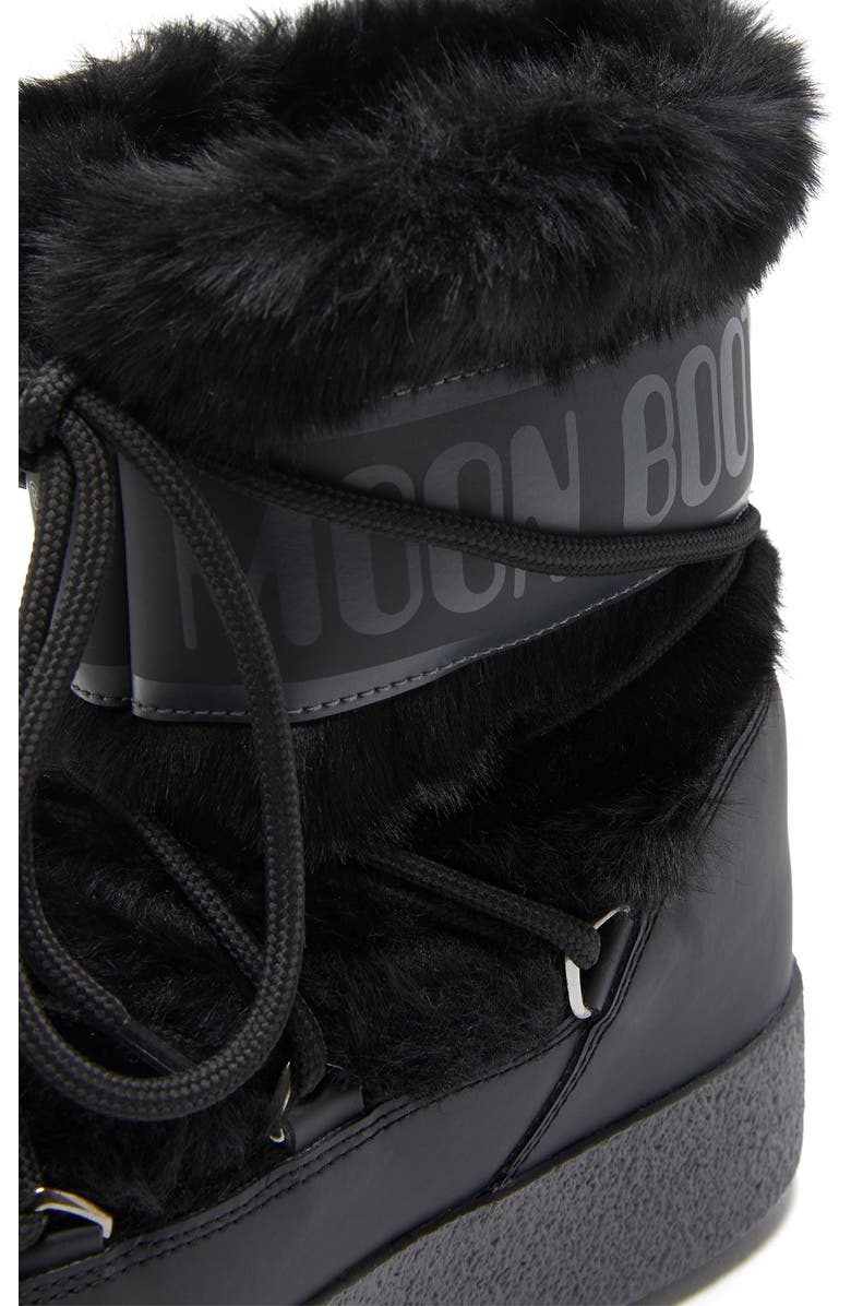 Moon Boot<sup>®</sup> LTrack Faux Fur Water Repellent Boot, Alternate, color, Black/ Black