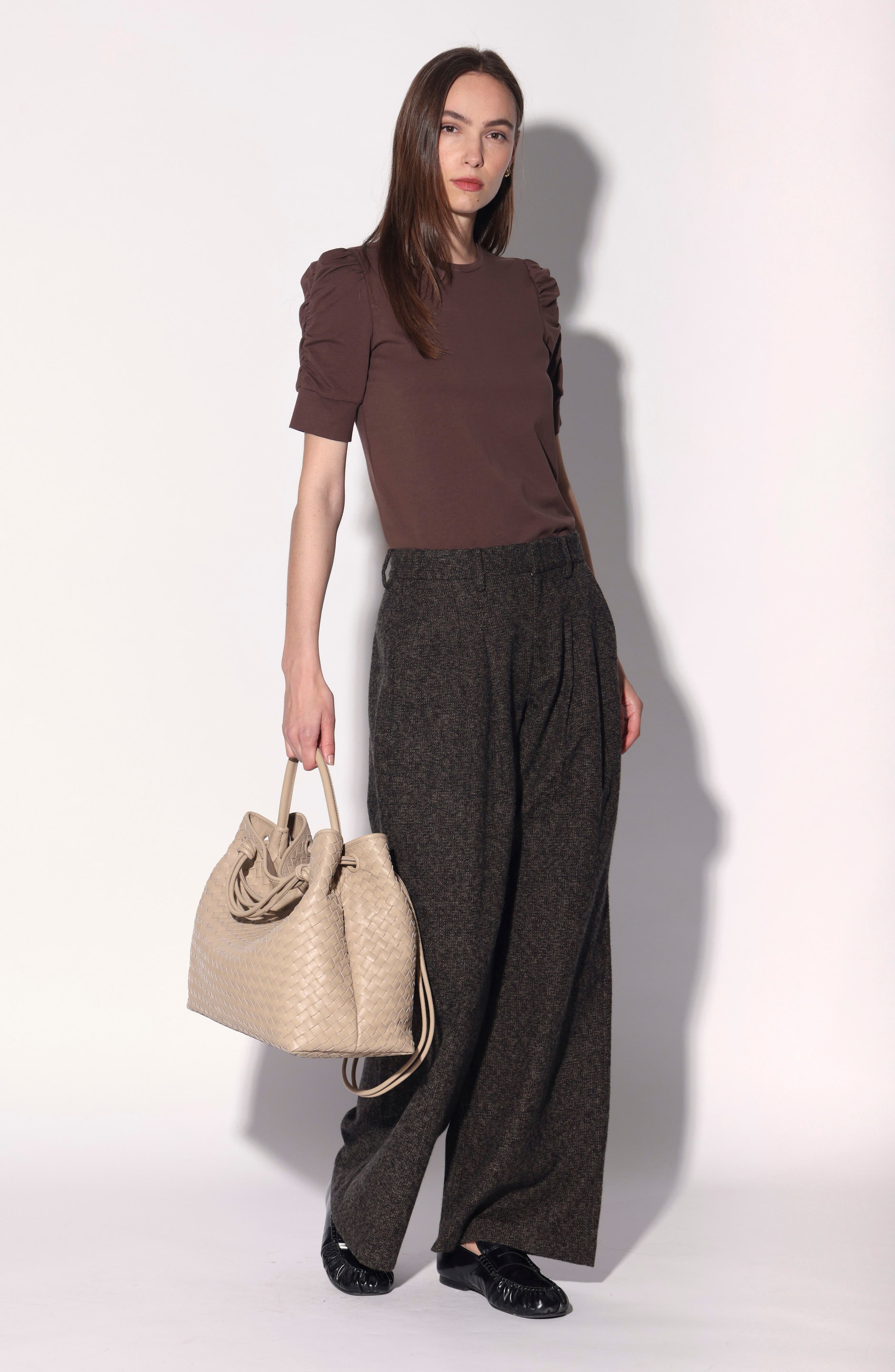 Hazel Large Leather Tote, Alternate, color, EGGSHELL