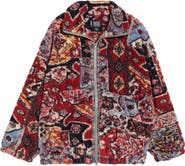 BDG Urban Outfitters Mae Print Fleece Zip Front Sweatshirt