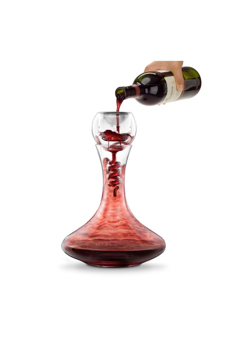 FINAL TOUCH Twister Glass Aerator & Decanter Set, Main, color, Clear