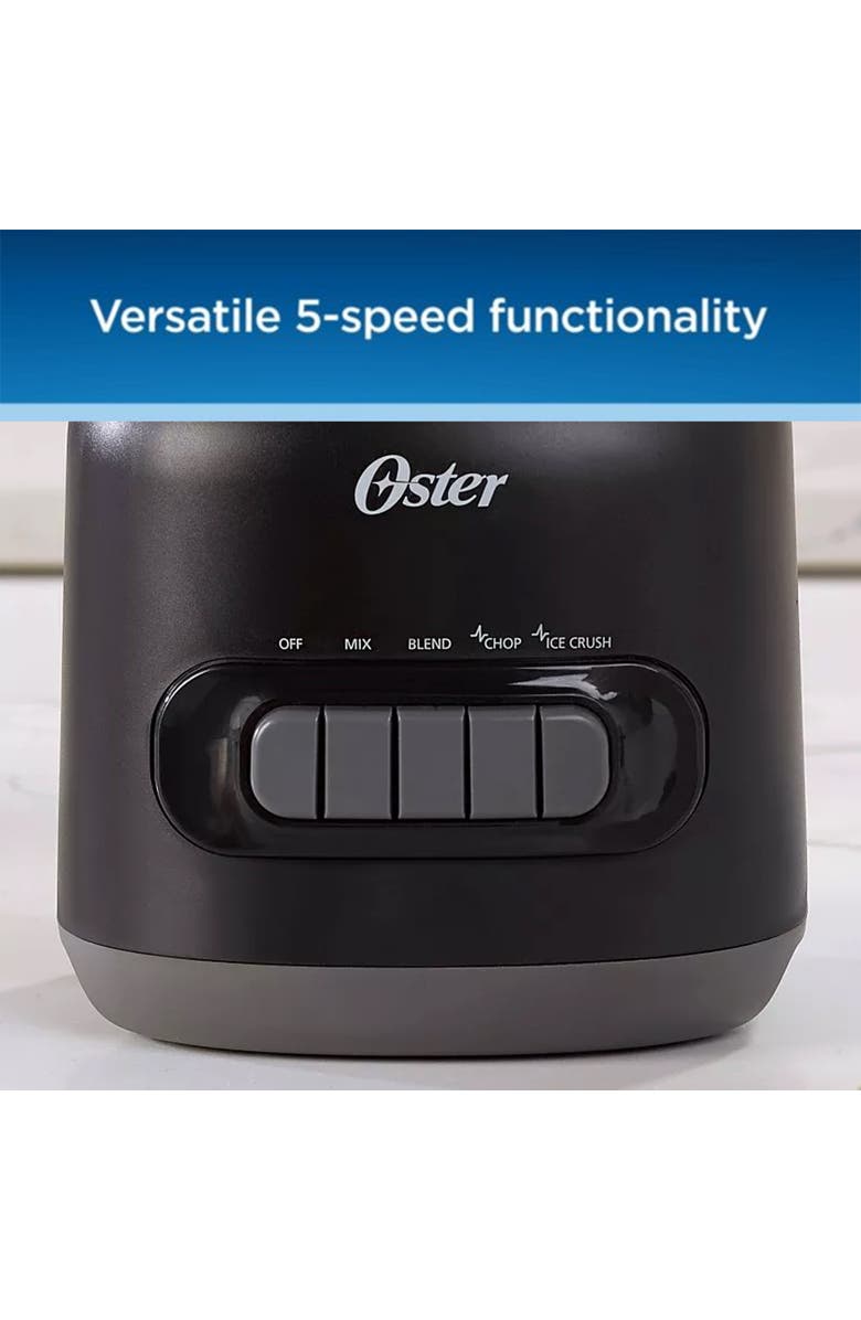OSTER 6 Cup 5 Speed 700 Watt Plastic Jar Easy To Use Blender, Alternate, color, Black