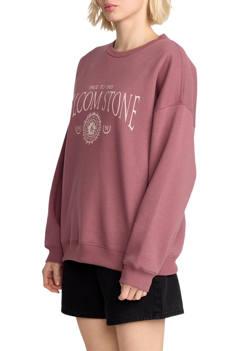 Stone Crewneck Graphic Sweatshirt, Alternate, color, VINTAGE BROWN