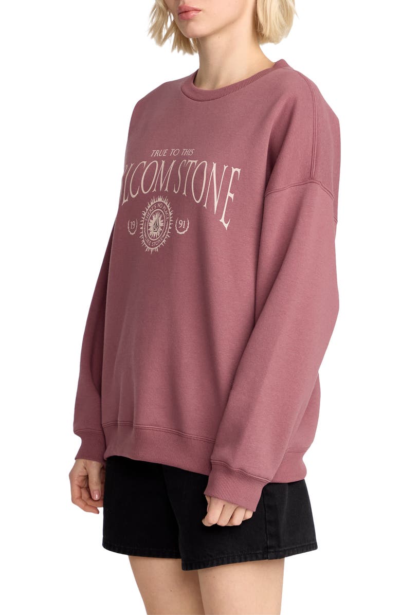 Volcom Stone Crewneck Graphic Sweatshirt, Alternate, color, Vintage Brown