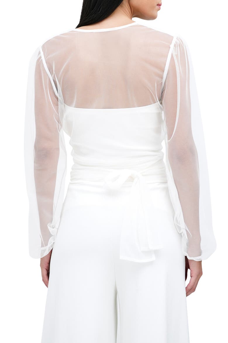 Verona Sheer Mesh Wrap Bolero, Alternate, color, OFF WHITE