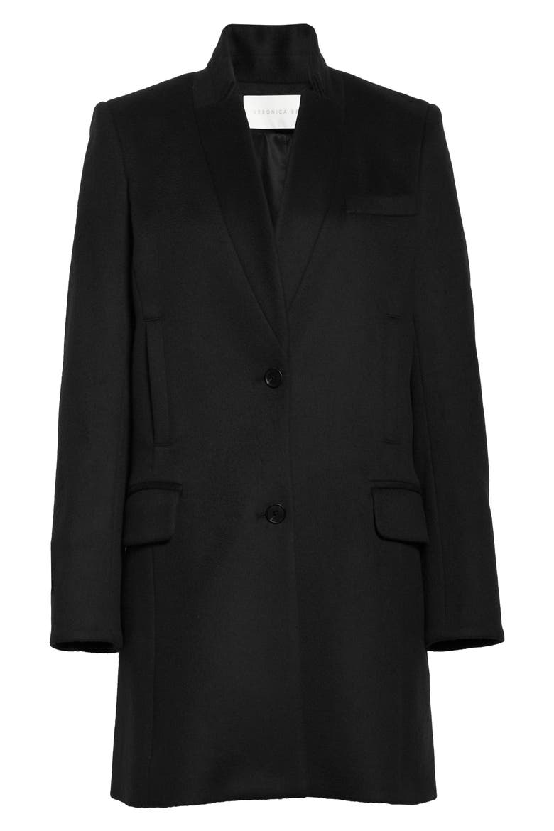 Wool Blend Car Coat, Alternate, color, BLACK