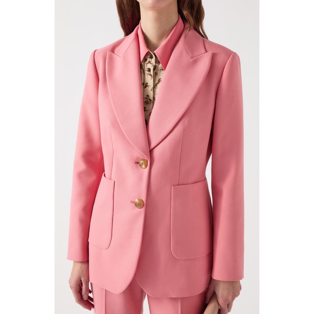 Lk Bennett Mariner Twill Two-button Blazer In Pink