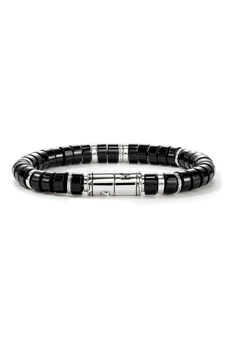 Heishi Beaded Bracelet, Alternate, color, SILVER