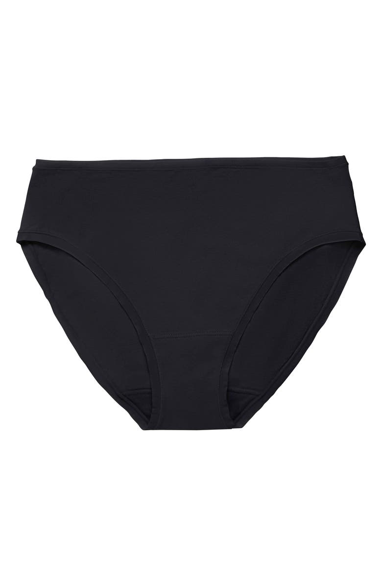 Natori Bliss Bare Cotton Hipster Briefs, Alternate, color, Black