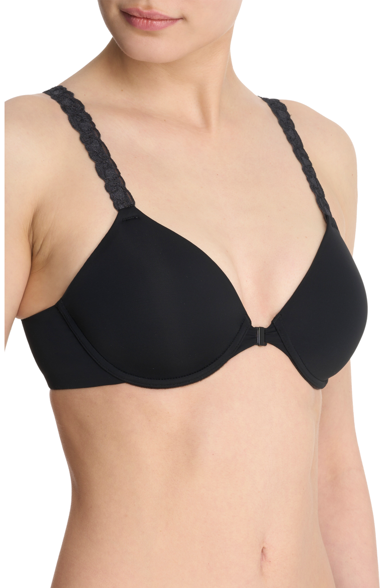 Pure Luxe Covertible Front Close Underwire Bra, Alternate, color, Black