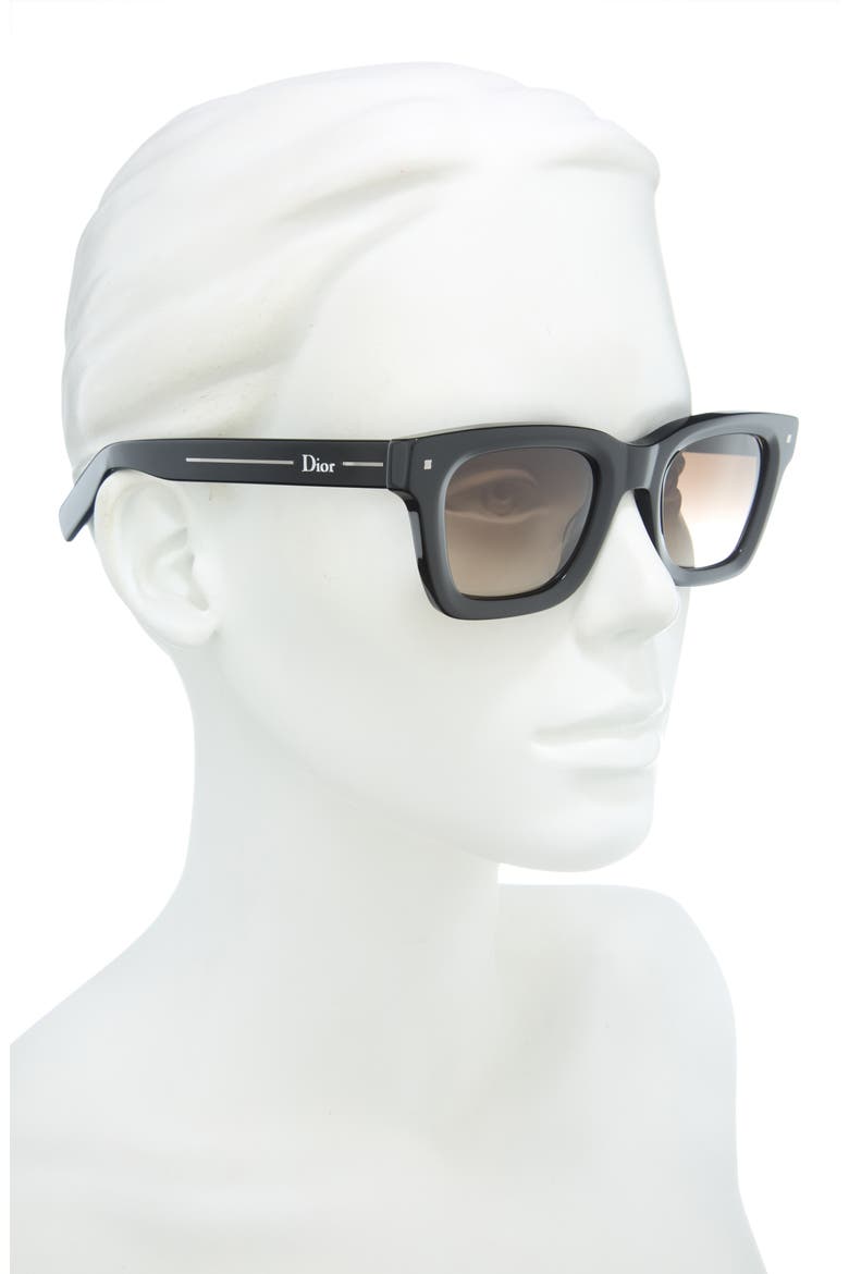 Line S1I Gradient Square Sunglasses, Alternate, color, SHINY BLACK / GRADIENT BROWN