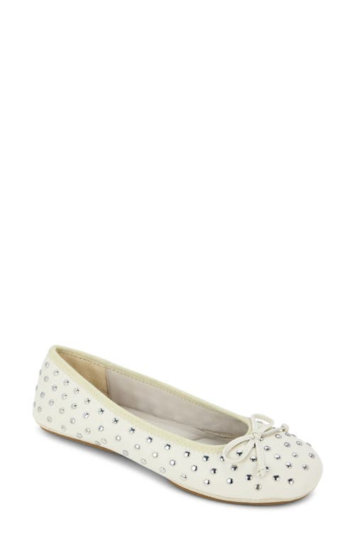 Yosi Samra Stella Stud Ballet Flat In White