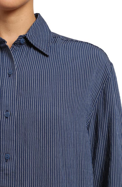 Mavi Jeans Stripe Button-up Shirt In Navy Striped