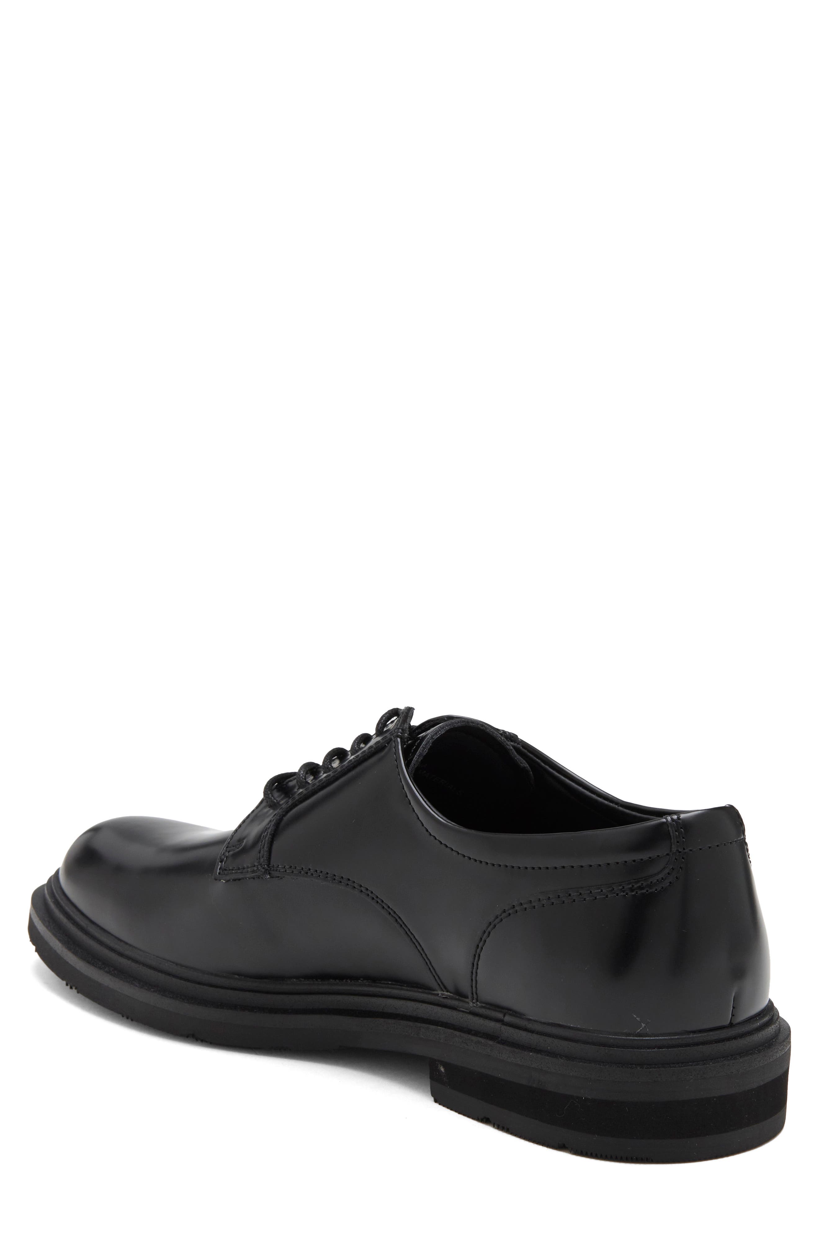 Fenix Faux Leather Plain Toe Derby, Alternate, color, BLACK