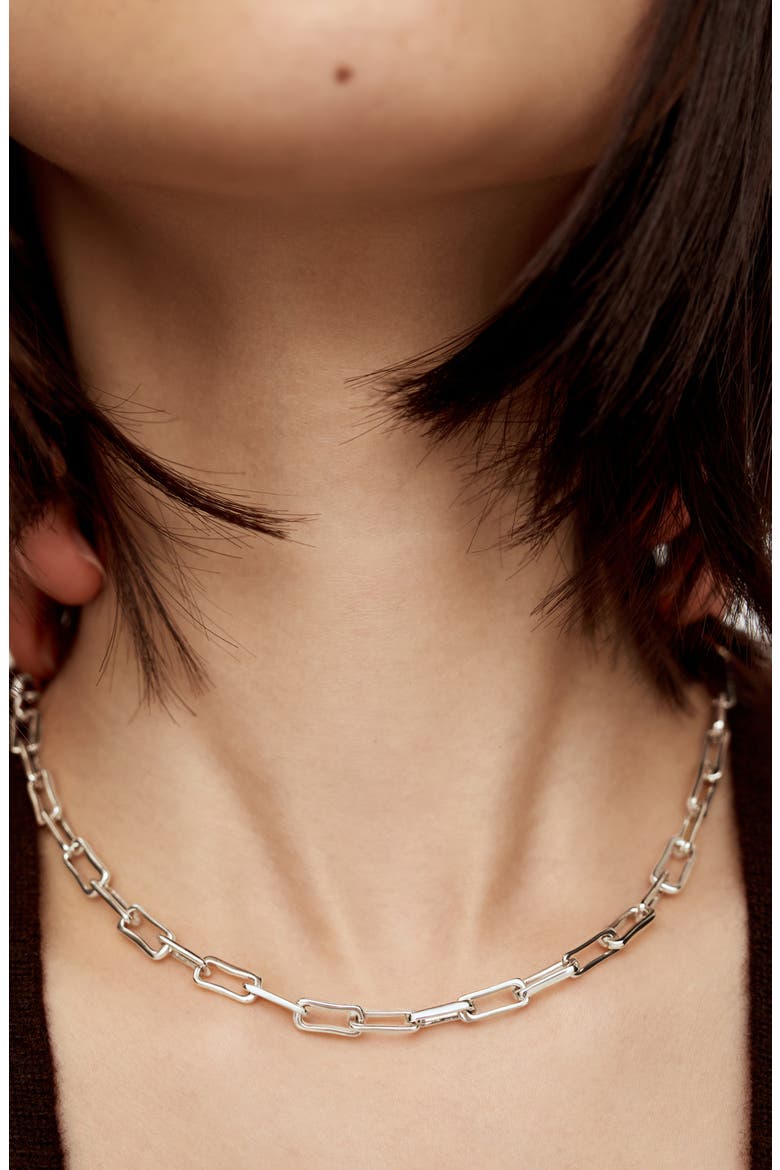 Alta Slim Chain Necklace, Alternate, color, STERLING SILVER