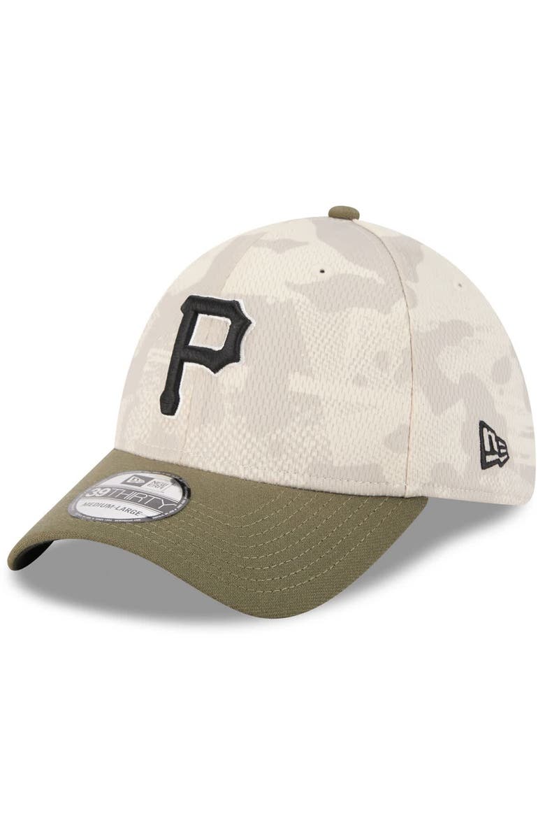 Men's New Era Light Beige/Olive Pittsburgh Pirates 2025 Armed Forces Day 39THIRTY Flex Hat, Alternate, color, Light Beige