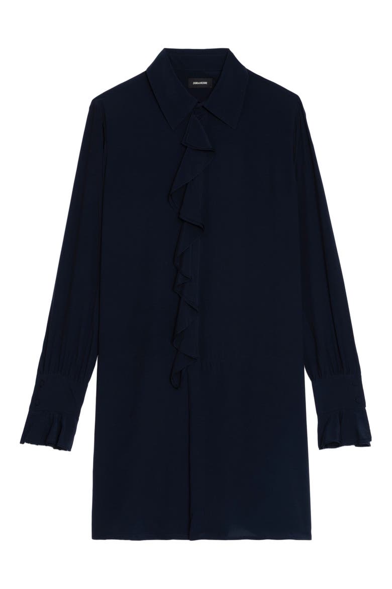 Rhelyne Ruffle Long Sleeve Shirtdress, Alternate, color, ENCRE