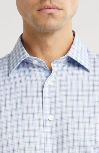 Traditional Fit Premium Non-Iron Plaid Cotton Dress Shirt