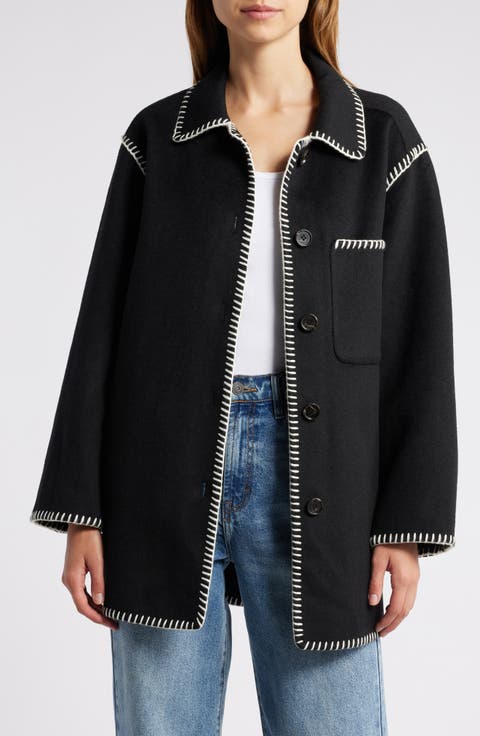 Odyssey Whipstitch Detail Wool Blend Jacket