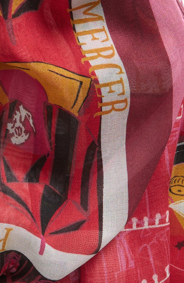 Kate Spade New York holiday rooftops oblong scarf, Alternate, color, 