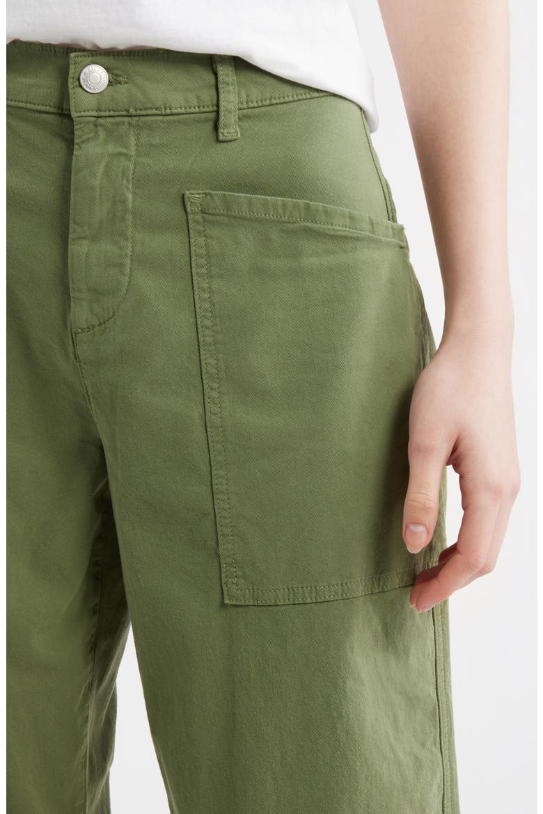 Bray Barrel Leg Cotton Twill Pants, Alternate, color, OLIVE